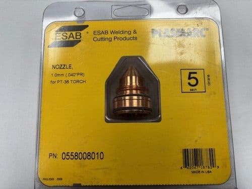 Esab 0558008010 1.0mm Plasma Nozzle, Pack of 5