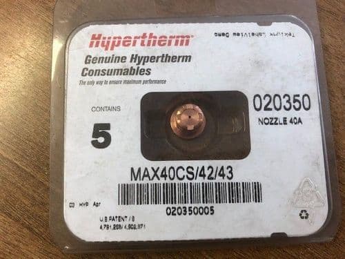 Hypertherm 020350 40A Nozzles, Pack of 5