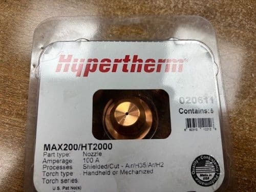 Hypertherm 020611 Max200 100A Nozzle, Pack of 5