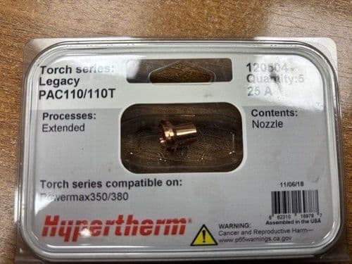Hypertherm 120504 MAX350/380 Extended Nozzles, Pack of 5