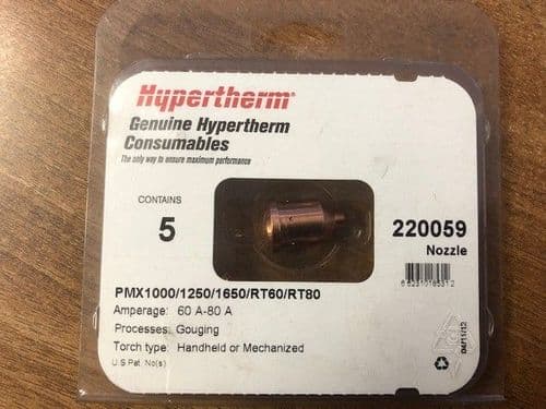 Hypertherm 220059 Max1250 60A Gouging nozzle, Pack of 5