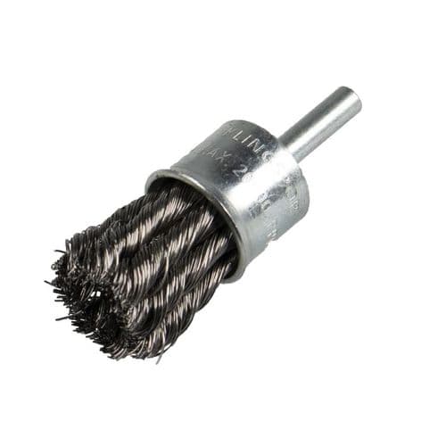 Knotted End Brush  70x19x6mm Shaft Mild Steel