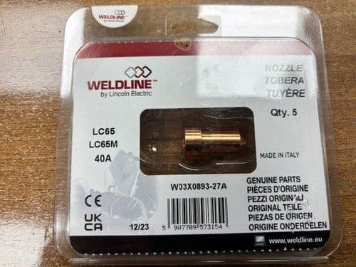 Lincoln Electric W03X0893-27A LC65/LC65M 40A Cutting Tip, Pack of 5