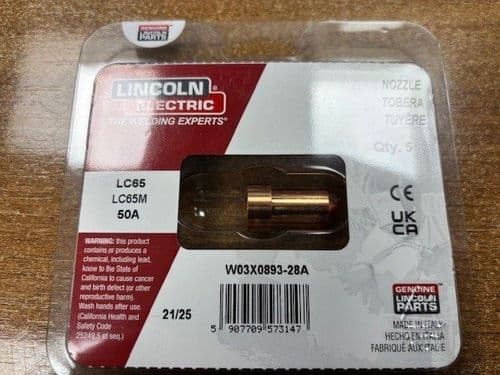 Lincoln Electric W03X0893-28A LC65/LC65M 50A Cutting Tip, Pack of 5