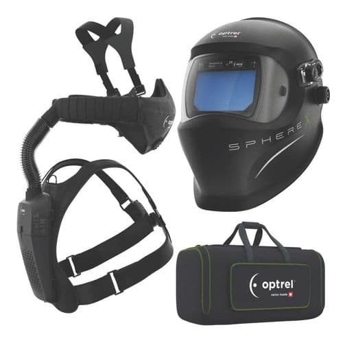 Optrel SphereX CLT Welding Helmet & Swiss Air PAPR Air Fed Halfmask System , Ready to weld Package