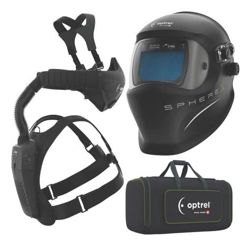 Optrel SphereX Quattro Welding Helmet & Swiss Air PAPR Halfmask System , Ready to weld Package