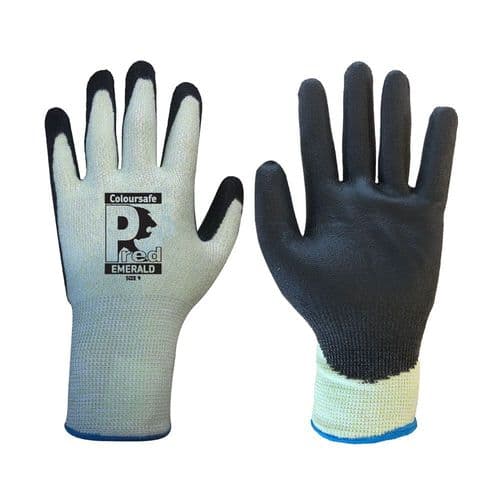 Pred Emerald PU Coated Handling Grip Glove CUT Level C