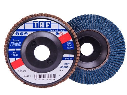 TAF CIP47Z Zirconium Flap Discs 115mm 40 Grit