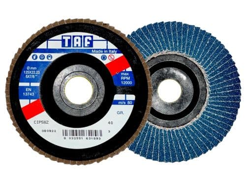 TAF CIP58Z Zirconium Flap Discs 125mm 40 Grit