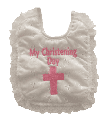 Broderie Anglaise Christening Bib