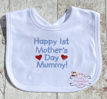 Embroidered Happy 1st Mother's Day Bib