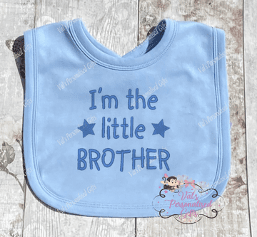 Embroidered I'm The Little Brother Bib