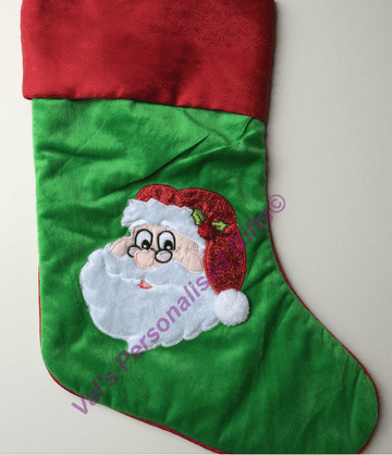 Green Santa Christmas Stocking