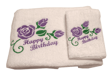 Happy Birthday Hand Towel and Flannel Set