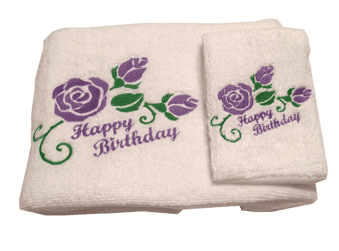 Happy Birthday Hand Towel and Flannel Set
