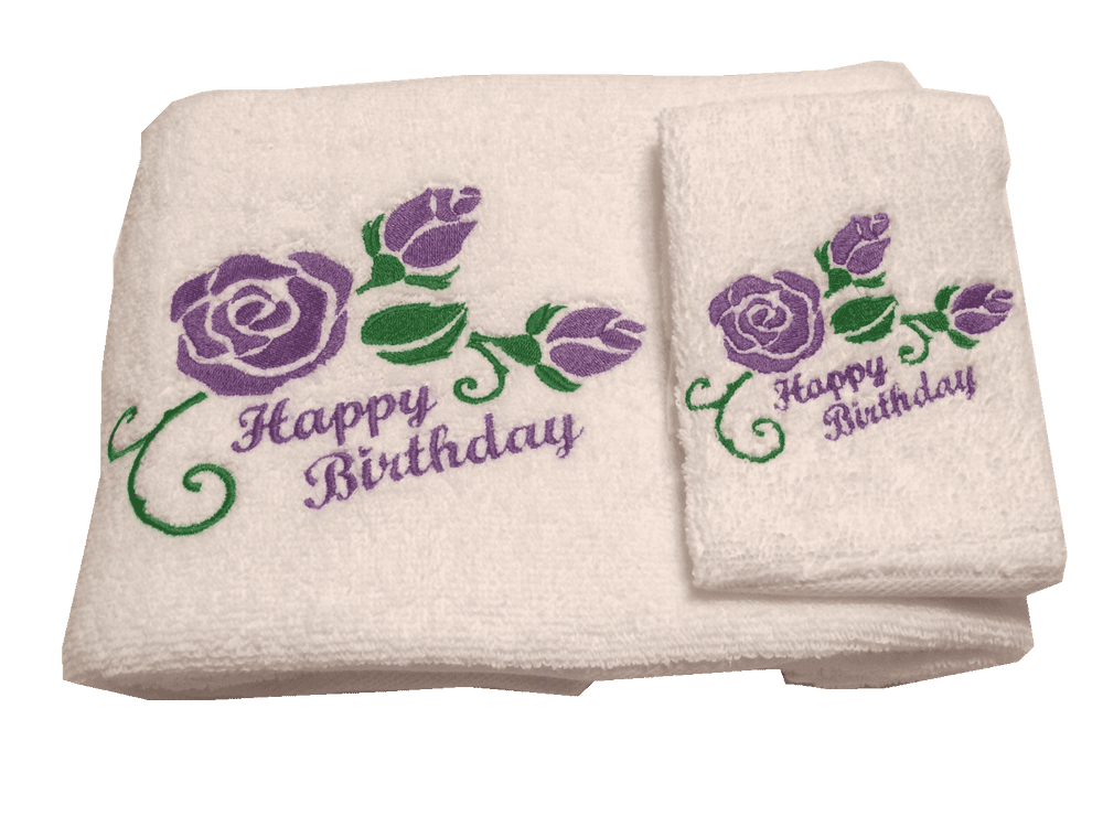 Happy Birthday Hand Towel and Flannel Set