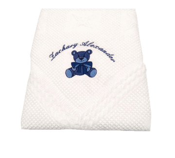 Personalised embroidered teddy shawl