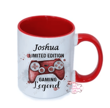 Personalised Gamer Red Handle Mug