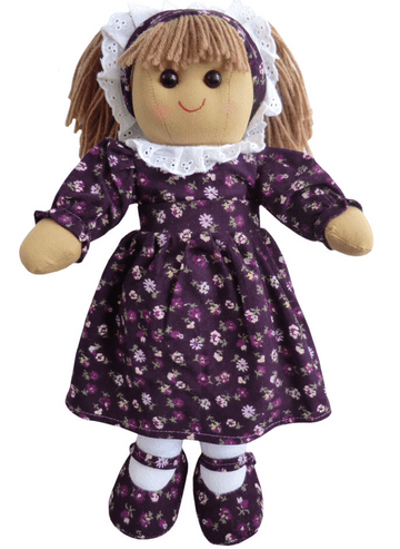 Purple Flower Dress Rag Doll