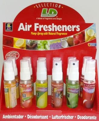 12 x Pump Airfreshener’s Eco Friendly With No Gas 6 x Assorted Fragrances