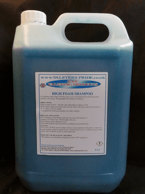 5L High Foam shampoo a non caustic, Ph neutral vehicle shampoo