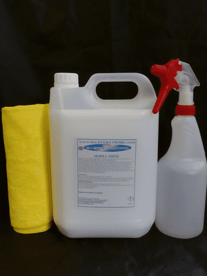 5L Simply Shine Waterless Wash & Wax Vehicle Quick Detailer 2 x microfibre cloths & spray bottle