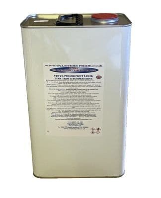 5L Vinyl Polish  a Long Life Wet Look Silicone Tyre, Trim & Bumper Dressing