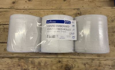 6 X White 2 Ply Paper Centrefeed Rolls 150m x 185mm