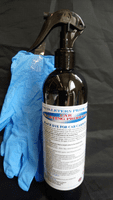 Black carpet dye with nitrile gloves for dying car carpets and rubber