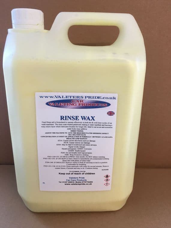 Final Rinse Wax 100:1 Dilution Rate Water Repellent