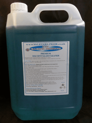 Premium Solvent Glass cleaner a great valeting product