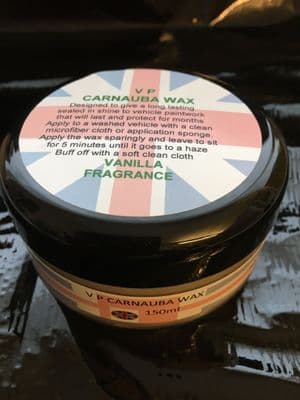 Rave Carnauba wax 150ml for ultimate paintwork protection water beading wax Vanilla fragrance