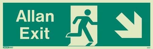 (469UR) Jalite Welsh Exit Sign Allan - Progress Down to the Right