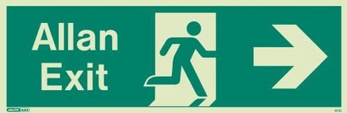 (471UR) Jalite Welsh Exit Sign Allan - Progress to the Right from Here