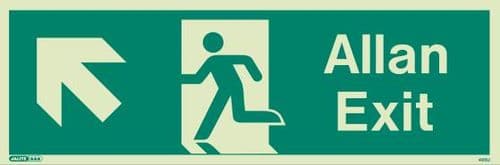 (486UR) Jalite Welsh Exit Sign Allan - Progress Up to the Left