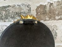16cm Black & Gold Decorative Wall Flat Mirror w/ Floral Motif