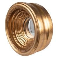 19cm Distressed Gold Bullseye Mirror - Deep Frame Convex Porthole Wall Mirror