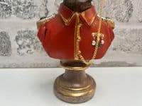 19cm Red Gentleman Suited Stag Deer Bust Ornament Figurine Regal Statue