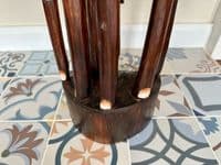 1m Huge Mother and Baby Elephant Hand Carved Wood with Mosaic Inlay