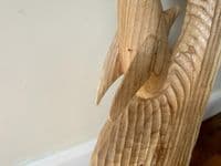 1m Huge Mother and Baby Playful Dolphins Hand Carved Wood Ornament