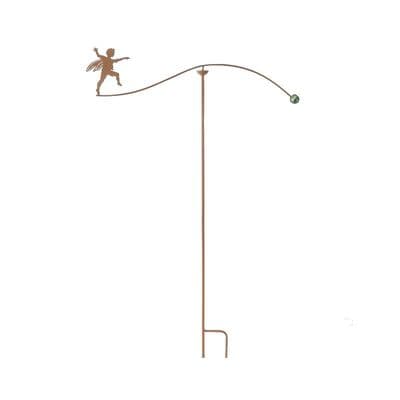 1m Rusty Sprite Fairy Metal Garden Stake Spinner Balancer Ornament Decoration