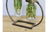 2 Vase Flower Stem Holder Metal & Glass Display Vase Pot Wedding Accessory