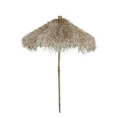 2.4m Bamboo and Dried Grass Parasol Umbrella Sun Shade - Hawaiian Style