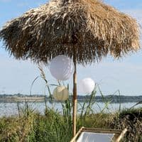 2.4m Bamboo and Dried Grass Parasol Umbrella Sun Shade - Hawaiian Style