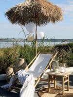 2.4m Bamboo and Dried Grass Parasol Umbrella Sun Shade - Hawaiian Style