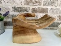 20cm Raised Hand Bowl Teak Wooden Fruit Nuts Jewellery Storage