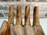 20cm Raised Hand Bowl Teak Wooden Fruit Nuts Jewellery Storage