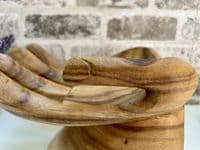 20cm Raised Hand Bowl Teak Wooden Fruit Nuts Jewellery Storage
