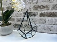20cm Small Glass Terrarium Plant Holder Diamond Succulent Oddment Candle Display