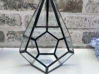 20cm Small Glass Terrarium Plant Holder Diamond Succulent Oddment Candle Display